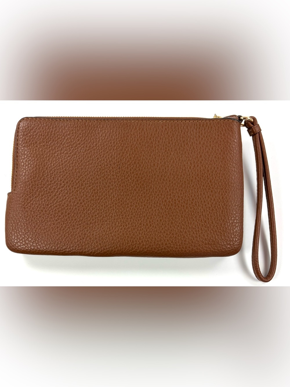 Coach Signature Double Zip Wristlet Wallet Brown Canvas & Leather EUC - Picture 3 of 10